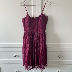 Burgundy / Wine Red Zac Posen Lace Cocktail Dress - worn once!